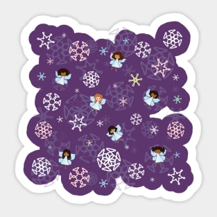 Cute Fairies and Snowflakes Sticker